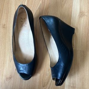 Naturalizer Black Open Toe Heels